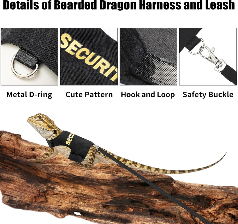 KYLELOVE Bearded Dragon Harness and Leash-Bearded Dragon Clothes Lizard Accessories Stuff for Escape Proof Small Animal Reptile Adjustable Harness and Leash Rope for Walking Outdoor - Image 2